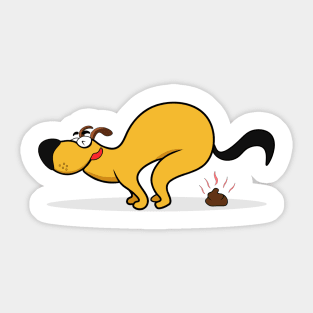 dogs pooping Sticker